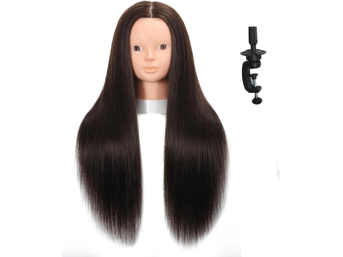 Cabeça de Manequim SFUSHOS, 80% Cabelo Humano, 66cm
