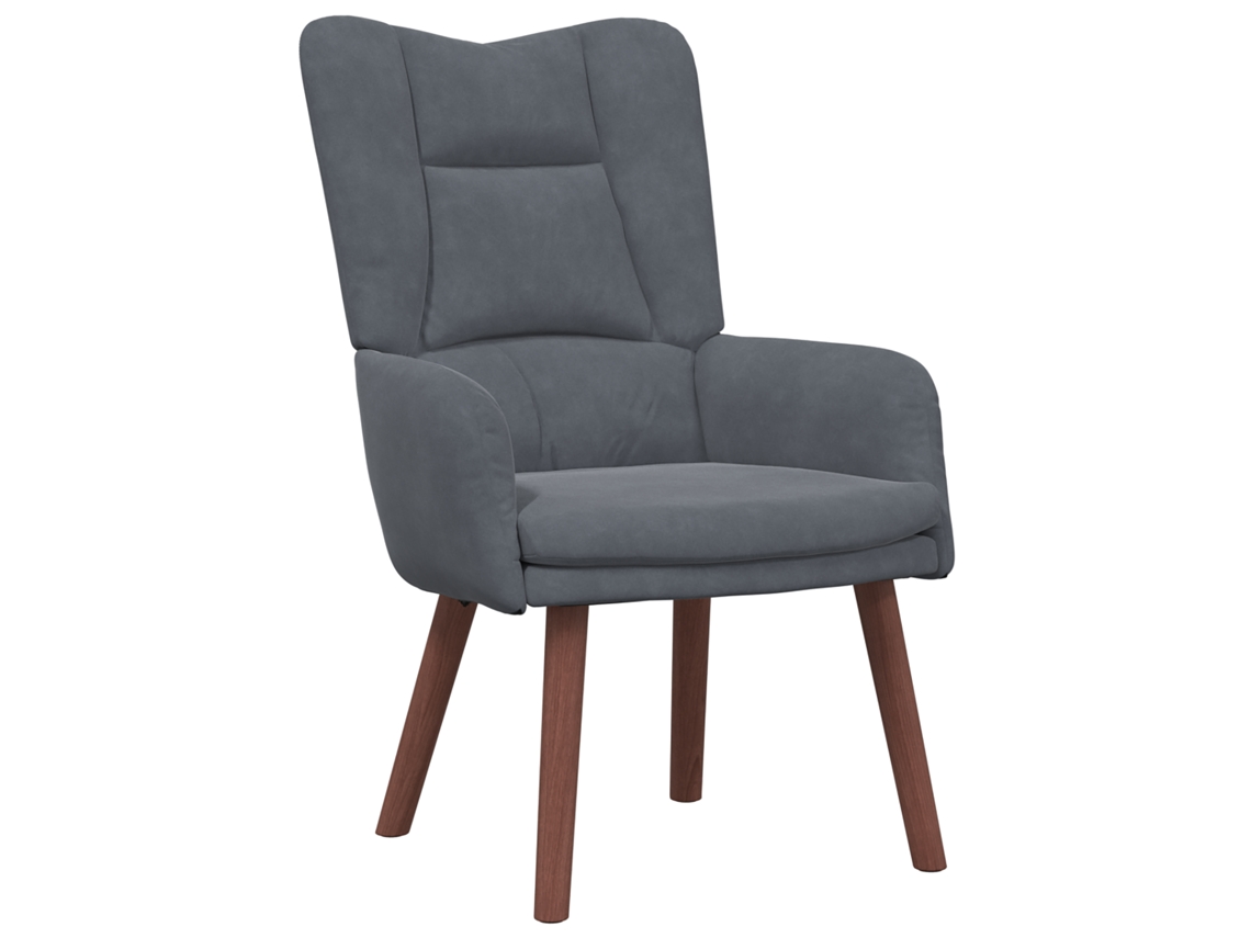 Conjunto 1 Poltrona Moderna Vidaxl Cinzento Veludo (63 X 67 X 94 Cm)