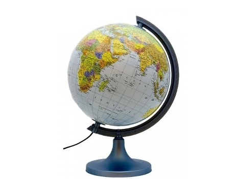 Globo 250mm Político Físico Iluminado Zachem
