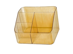 Caixa de Armazenamento Trapézio S/MARCA para maquiagem 4 grades plástico PP organizador de cosméticos laranja
