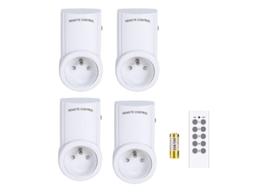 Conjunto De 4 Tomadas Com Controle Remoto Sem Fio, Inteligente Programável, Automação Residencial