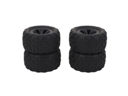 4 Pneus De Rc De Borracha Resistente A Desgaste Para Wltoys 144010 Scy 16101 Mjx Com Controle Aprimorado