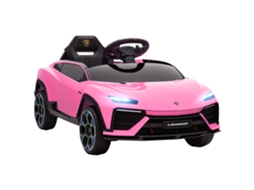 Carrinho Elétrico Infantil Lamborghini 12v Controle Remoto 2.4g Motor Duplo Rosa