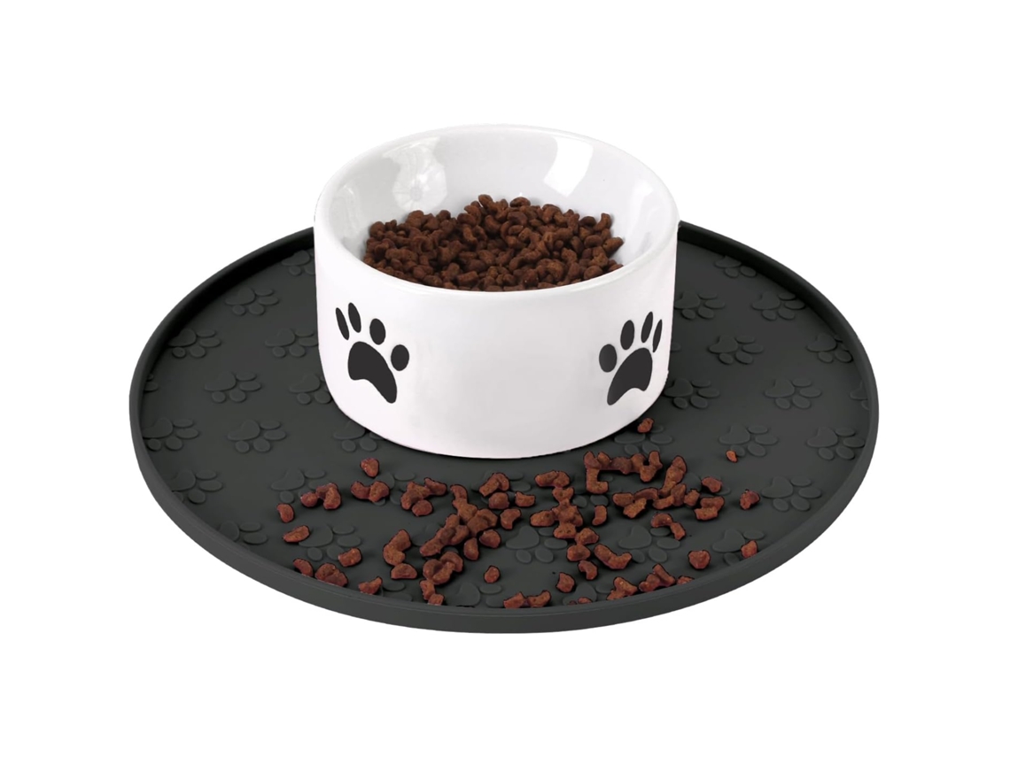 Tapete de Silicone para Ração de Cães e Gatos, Tigela Impermeável com Borda Alta, Protetor de Piso Anti derramamento AQUAFORGE