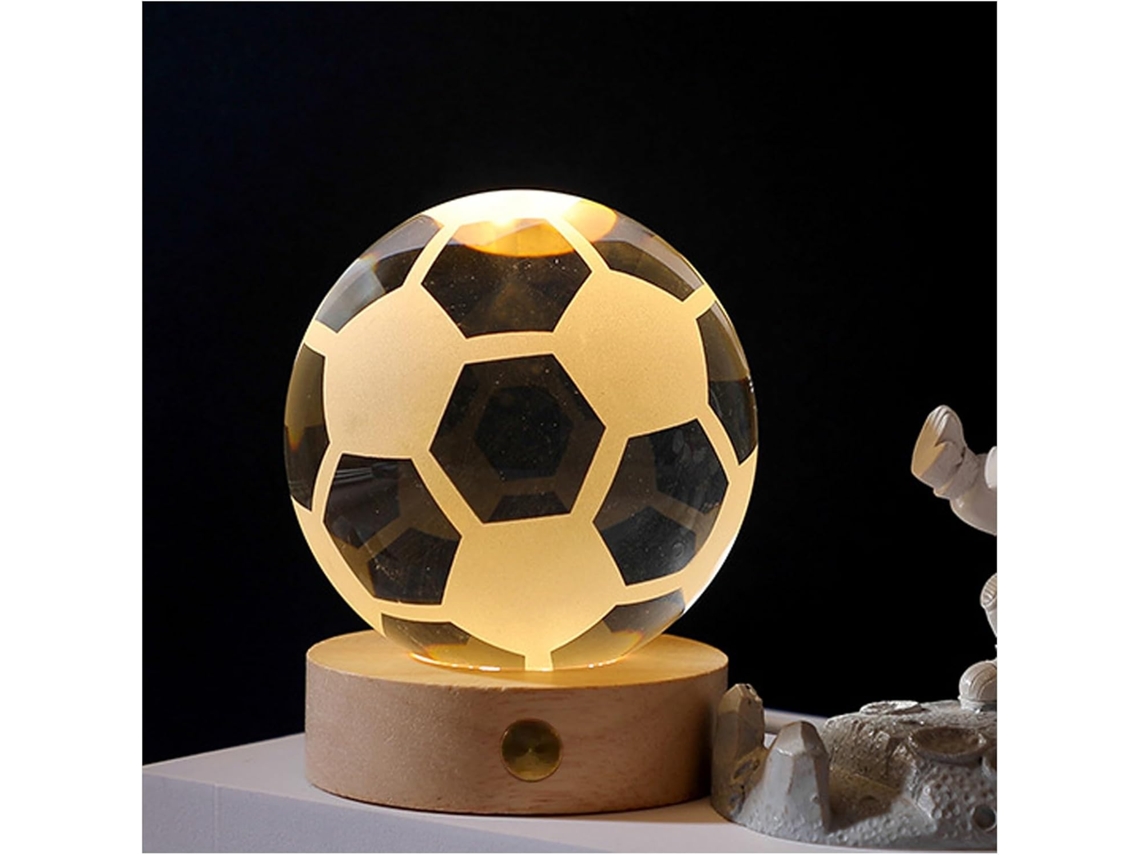 Bola de Decoração Noturna com Efeito Luz Ambiente, Recarregável Via Usb, com Efeito 3d Visível a Olho Nu e Controle por Toque BRILVIBERA (8 Cm)