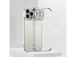 Capa De Tpu Transparente Galvanizada Para Iphone 14, Prata