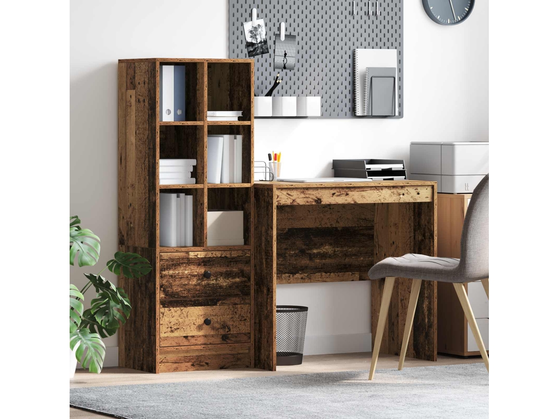 Vidaxl Mesa Madeira Antiga 125,5 X 50 X 127 Cm 2 Unid.