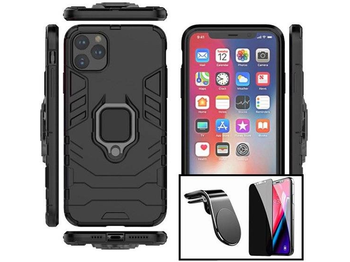 Kit Capa e Película de Vidro Temperado Xiaomi Poco M2 Pro Anti-Spy Preto
