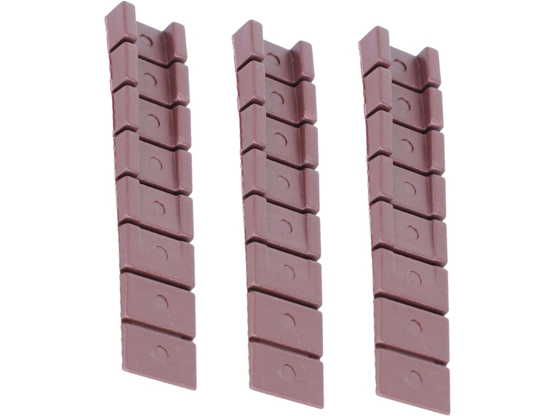 Conjunto De 30 Calços Niveladores Móveis Em Abs, Flexíveis, Cor Café, Para Postes De Caixas Correio E Casinhas Brincar