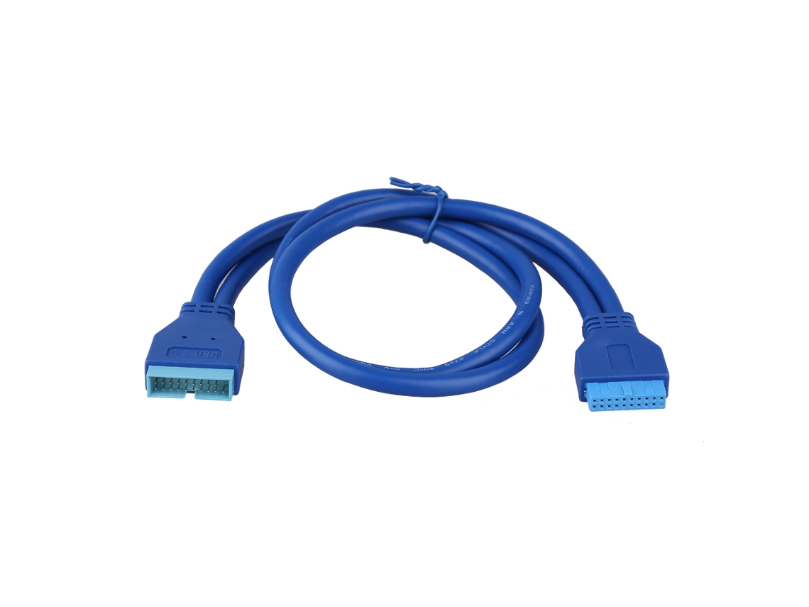 Cabo De Extensão Macho Para Fêmea 0.5m Usb 3.0 20 Pinos Para Gabinete De Placa Mãe