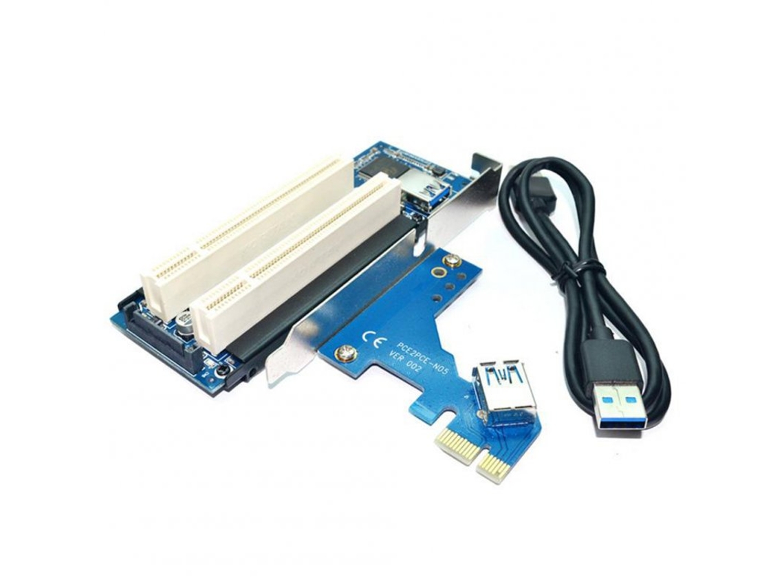 Pci-Express Pci-E para Pci Placa Adaptadora Pcie para Slot Pci Duplo Placa de Expansão Usb 3.0 Adicionar Conversor de Placa R20
