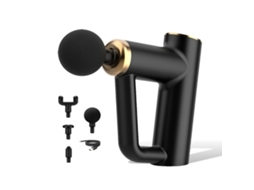 Massageador elétrico recarregável Brilvibera com 4 cabeças, resistente ao suor, para casa, escritório, pescoço e costas, preto.