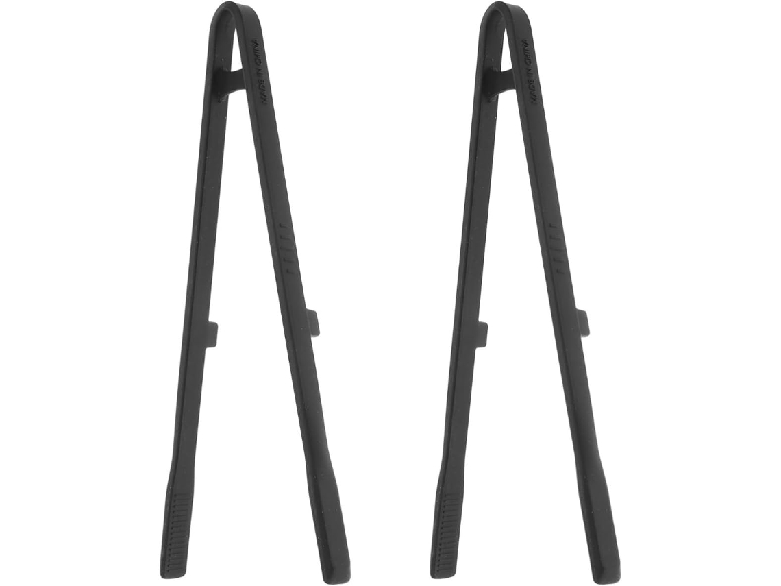 Pinças De Silicone Toyandona Para Churrasco E Culinária 2 Peças, Práticas Para Servir Carne, Pretas, Duráveis E