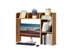 Prateleira de mesa de madeira de duas camadas Vevor 37'' x 9,5'' x 29'' para escritório