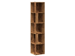 Corner Cabinet, Corner Cabinets Vidaxl Marrom Madeira Processada (33 X 33 X 165 Cm)