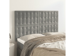 Vidaxl Cabeceira Cinza Claro 144x5x118/128 Cm Veludo