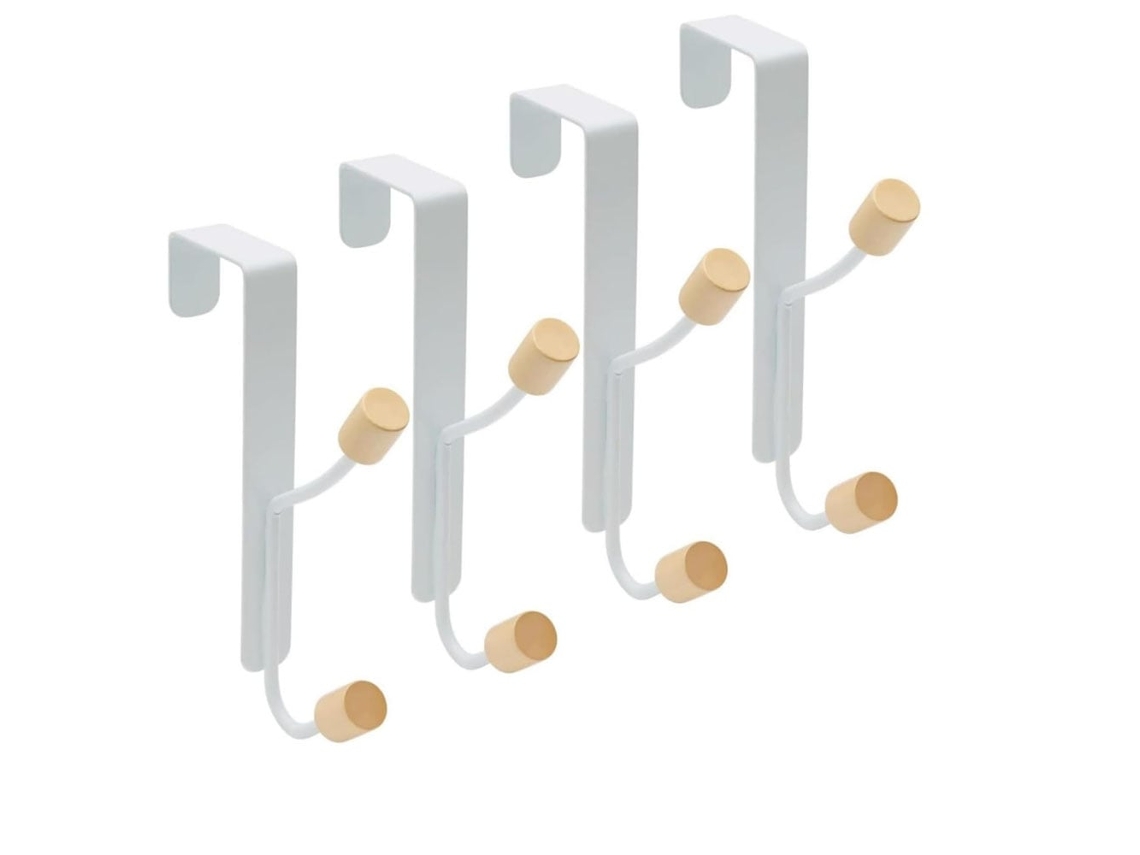 Lurelia Gancho De Porta, Conjunto De 4 Unid., Em Ferro, Para Toalhas E Roupas, 4,5 Cm, Branco, Capacidade Máxima É De 5 Kg