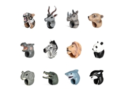 Fantoches de dedo 3D de animais selvagens: elefante, panda e tigre - Brinquedos educativos para crianças.