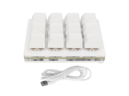 Teclado Mecânico de Jogos Unilateral 12 Teclas Usb mini macro led switch vermelho branco