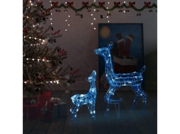 Vidaxl Família De Renas Decorativa 160 Luzes Led Azuis Acrílico