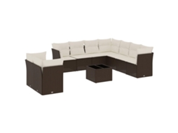Garden Sofa Set, Garden Sofa Sets Vidaxl Marrom Rattan / Vime (n/a)