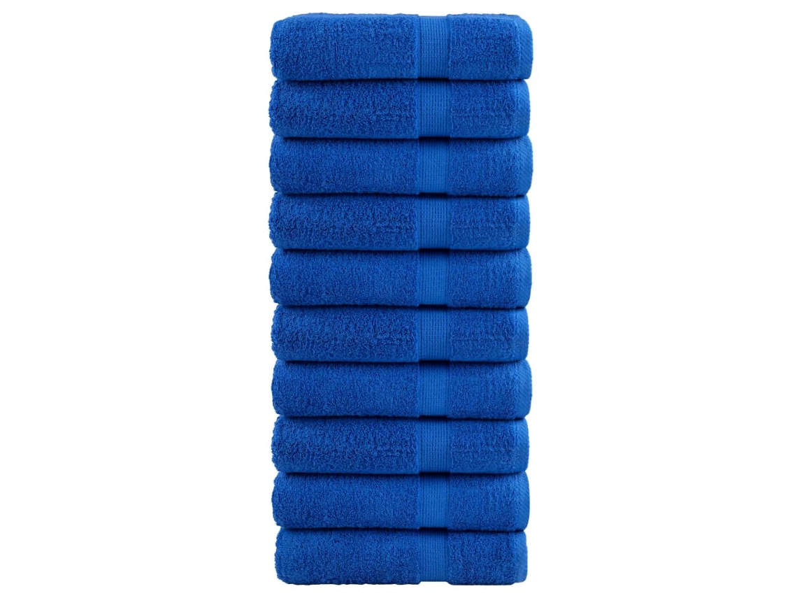 Vidaxl Toalhas De Mãos Premium Solund 10 Pcs 50x100 Cm 600 Gsm Azul