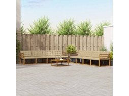 Vidaxl Conjunto De Sofás Para Exterior 9 Pcs Natural E Bege