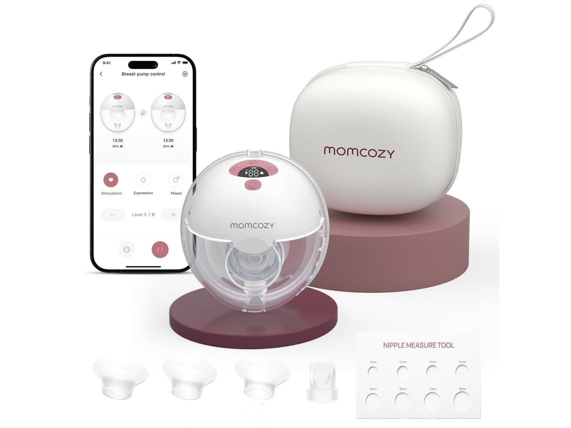 Momcozy M5 Smart Extrator De Leite Elétrico Portátil Com Controlo Por App, Extrator De Leite Materno Sem Fio (paquete De 1, Rosa)
