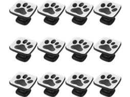 Puxadores E Maçanetas Quadradas Para Armários De Cozinha, Conjunto De 12 Peças, Design Com Pata De Cachorro Preta