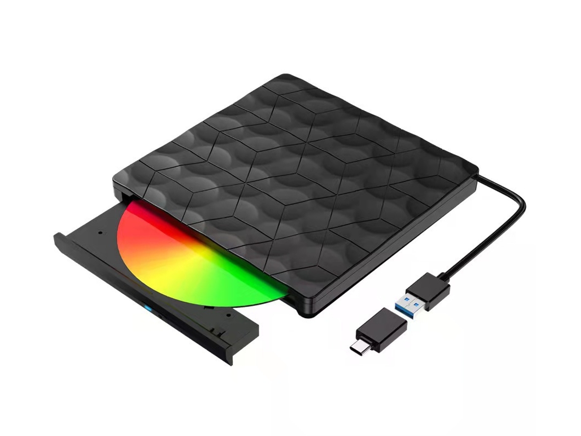 Unidade Óptica Externa Usb 3.0 Tipo c Gravador Cd Dvd Rw Plug Play Leitura Rápida CHARM