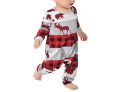 Conjunto De Pijamas De Natal Com Combinação Familiar Pijamas Para Pais E Filhos Vermelho E Cinza Outro