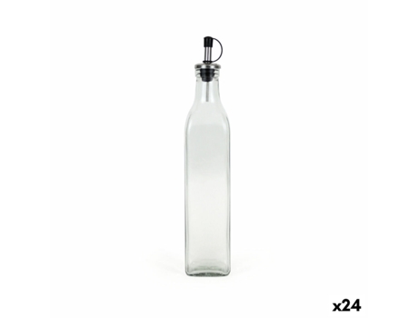 Lubrificador de Vidro Transparente Anna Prata 0,5 L (24 Unidades)