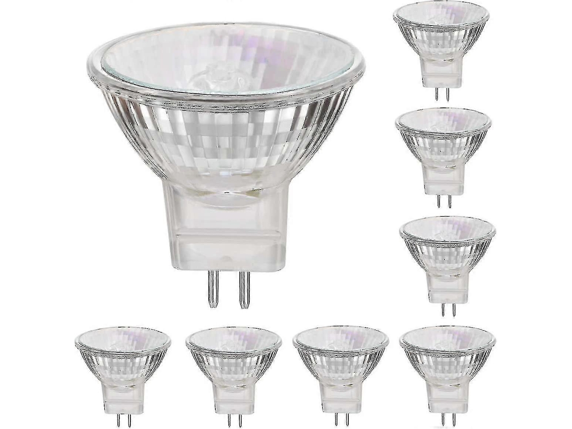 Rebe 8 Lâmpadas Halógenas 12v 35w Base Gu5.3 Branco Quente Regulável 2000h 380lúmens 35w