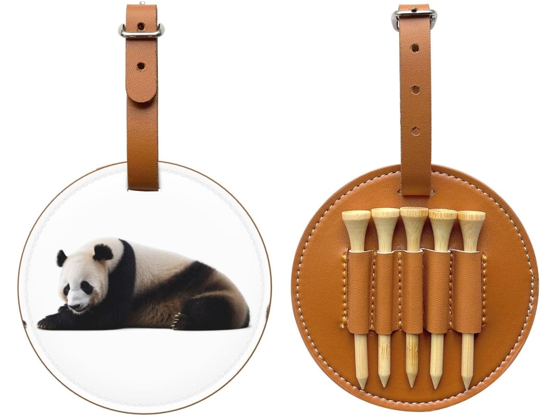 Bolsa para Tees de Golfe Naughty Panda, Preta Fácil de Transportar e Mais Eficiente para Jogar Golfe.