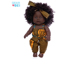 Boneca Africana 30 Cm (12 Polegadas), Para Brinquedo Casinha Infantil, Boneca Conforto Para Bebês.