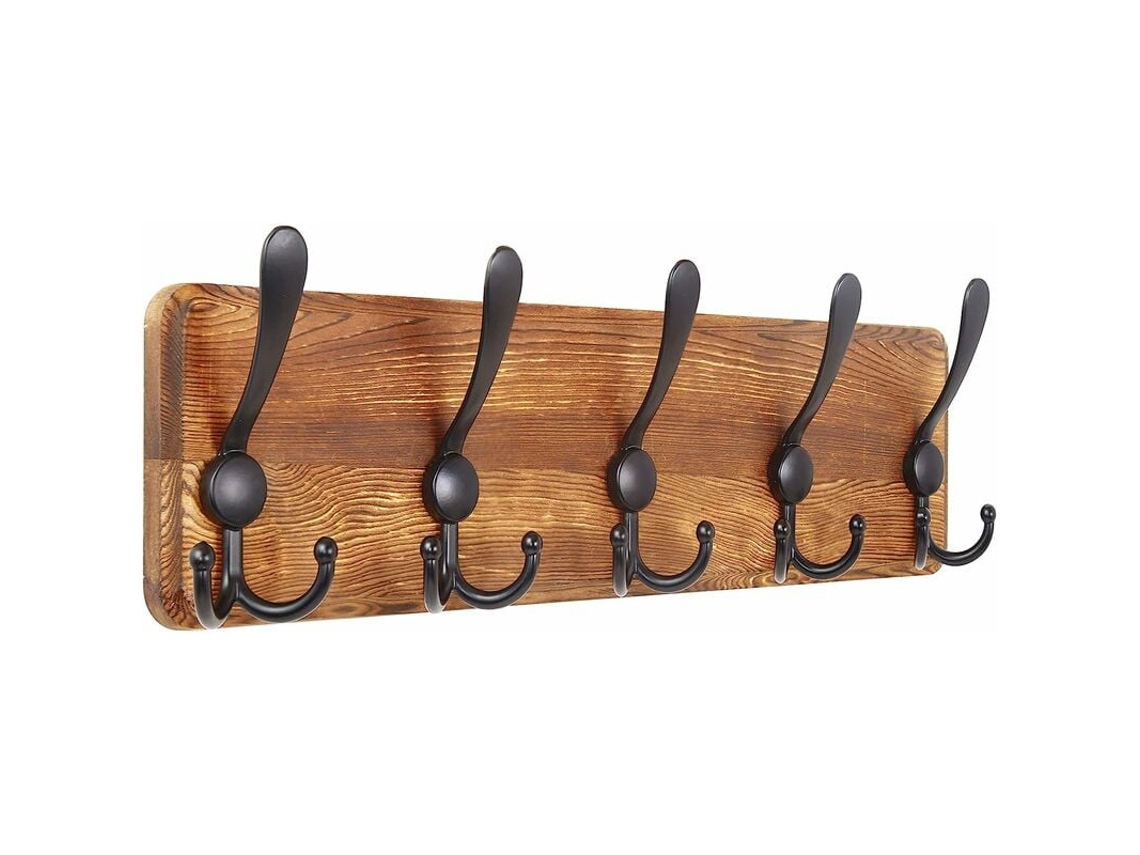 VYLARA Cabideiro De Parede De Madeira Rústica, Ganchos Longos Com Ponta De Bala Para Pendurar Facilmente, Organizadores Decorativos Para Cozinha, Lavanderia