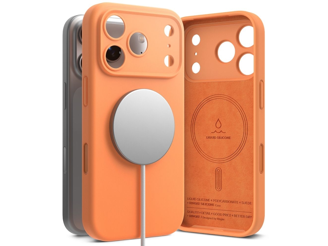 Capa Ringke Para Iphone 17 Pro Max, Magsafe, Silicone, Cor Tangerina