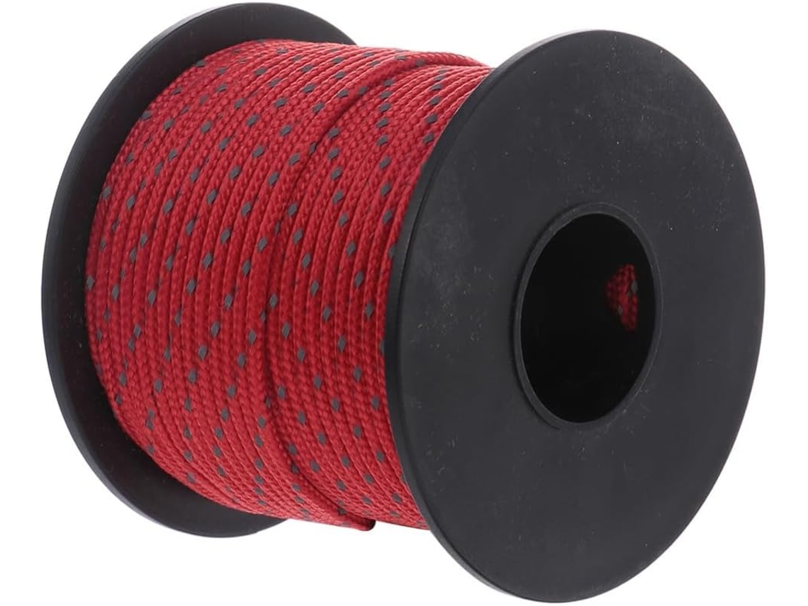 Corda Refletora Vermelha De 31m X 2, 1mm Para Barraca De Camping
