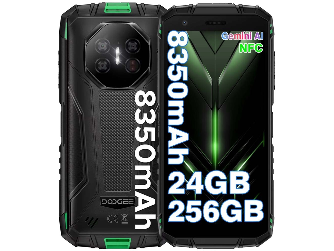 Doogee Fire 3 Ultra 5,5'' 24GB 256GB 8350mAh Android 15 - Celular Robusto, Verde