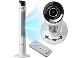 Ventilador De Torre Tectake Oscilante Com 3 Velocidades E Comando À Distância, 31 X 90 Cm, Branco