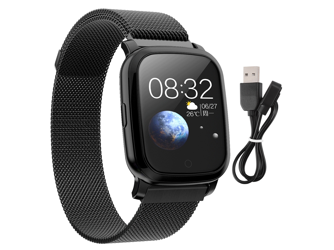 Pulseira Cv06 EOOCOO com monitoramento de frequência cardíaca, pressão arterial, impermeável e tela de 1,3 polegadas Bluetooth