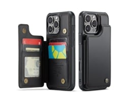 Capa Para Celular Flip Com Compartimento Para Cartõespreto - Samsung S24