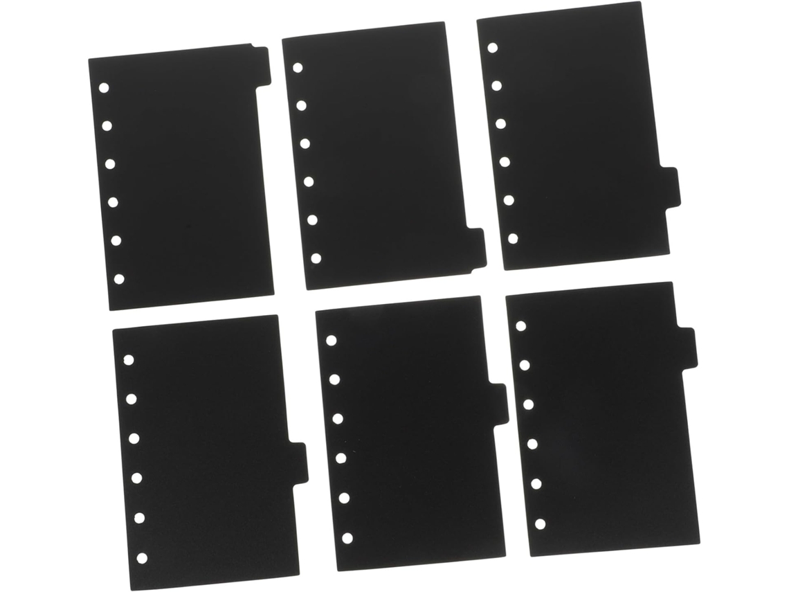 Conjunto De 6 Divisórias Pretas Para Fichário Com Argolas, Ideais Para Organizar Anotações E Documentos Em Casa, Na Gokoco