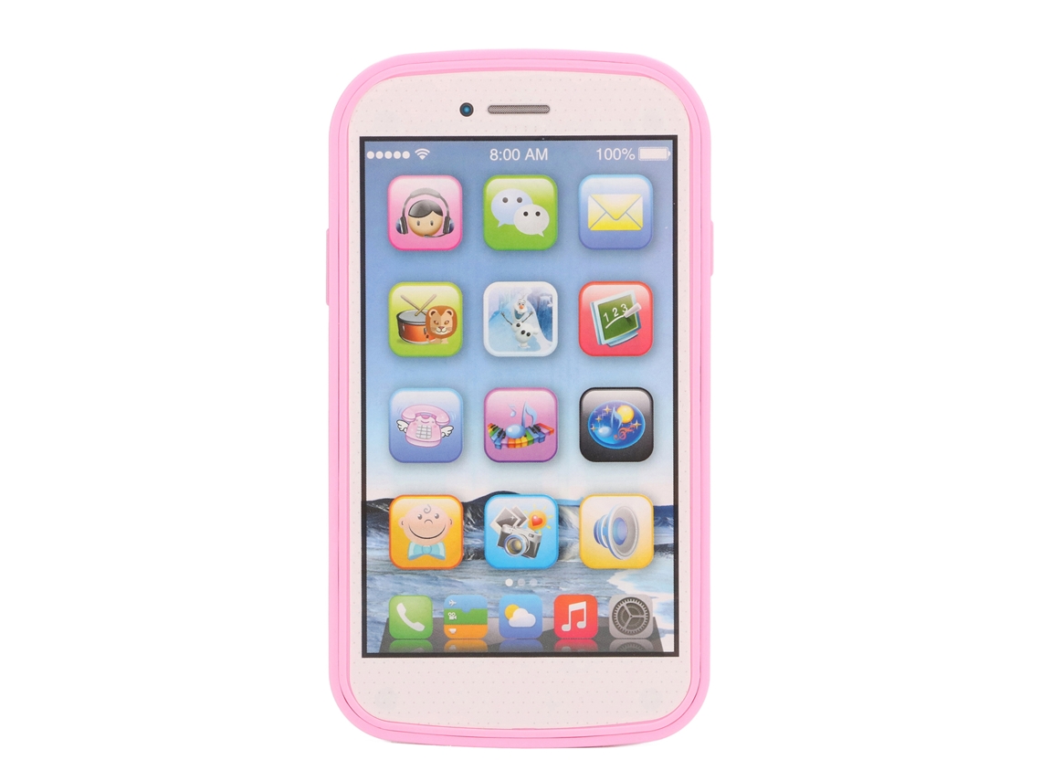 Primerox brinquedo Telefone Educativo para Crianças com Tela Sensível Ao Toque Aprendizagem de Inglês Rosa