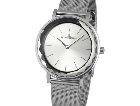 Relógio feminino prata aço inoxidável agradável 1-2054F JACQUES LEMANS