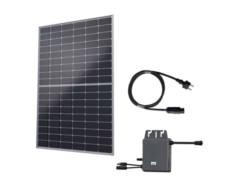 Robinsun® Kit Solar 2000 Bolted| 4x Painel Solar Aiko Neostar 2p 470 1x Microinversor Tsun Ms2000 Balcony 1x Cabo 10m 4x Fixação
