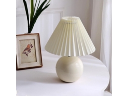 Lâmpada de Mesa LINJOU Vintage Nórdica com Abajur Plissado para Quarto