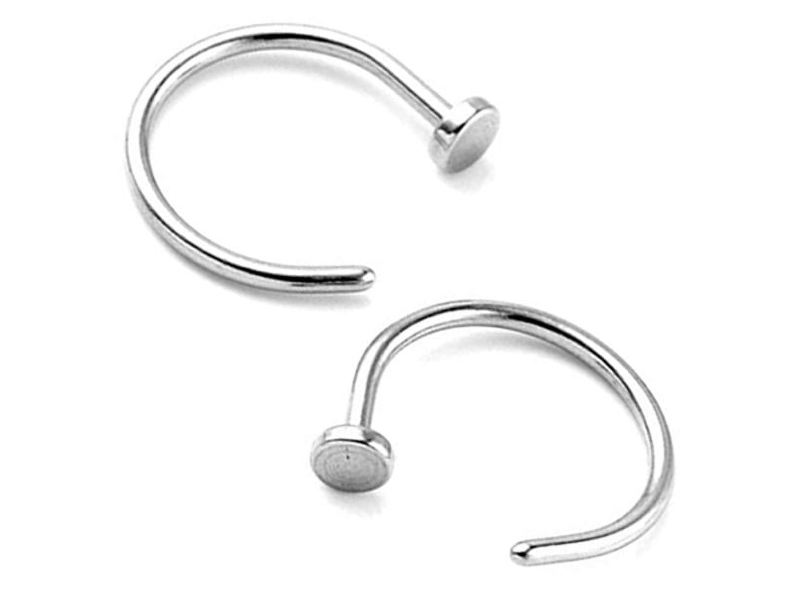 2 Piercings Para La Nariz De Acero Quirúrgico (plata)