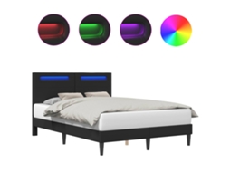 Estrutura da Cama Preto 120 X 190 Cm Couro Sintético VIDAXL