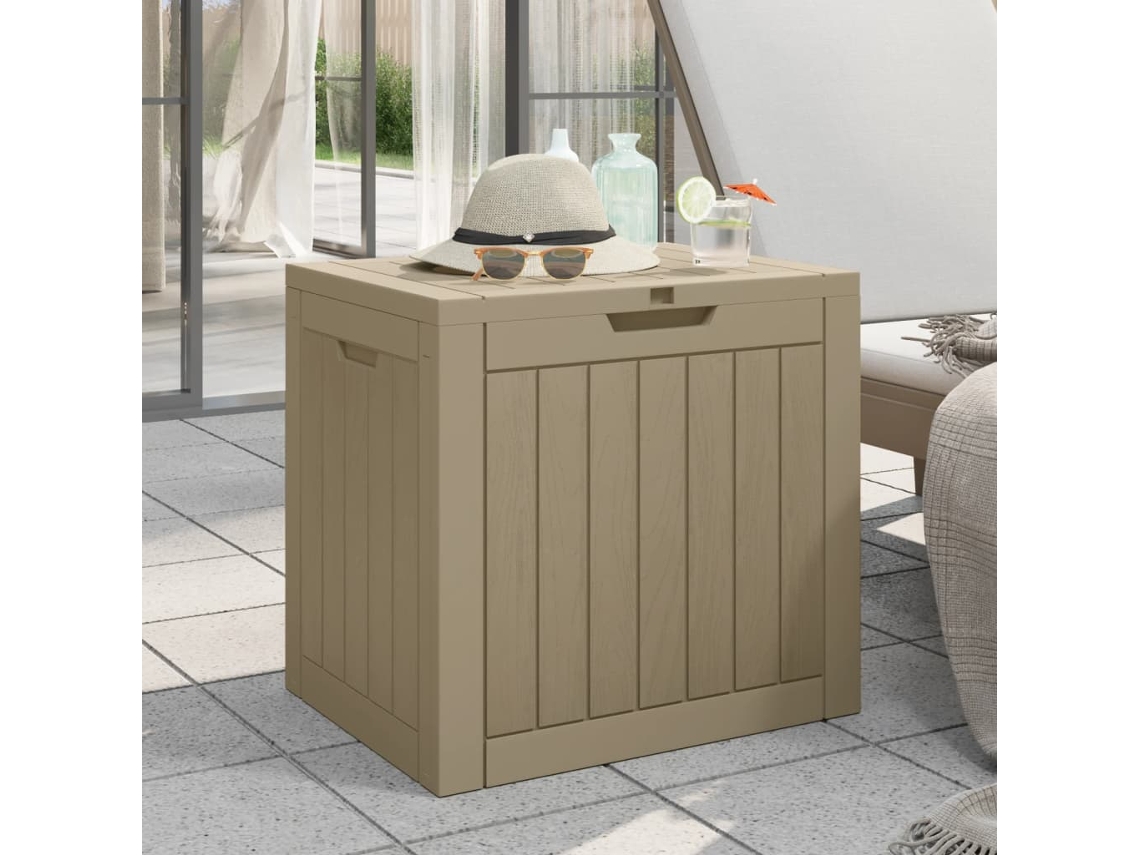 Vidaxl Caixa De Arrumação Jardim 55,5x43x53 Cm Polipropileno Cinzento